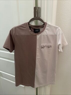 Men's Two-Tone Brown & Cream Short Sleeve Crew Tee